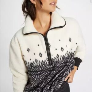 Cozy Black and White Fleece Pullover